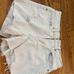 Just USA White Frayed Jean Shorts